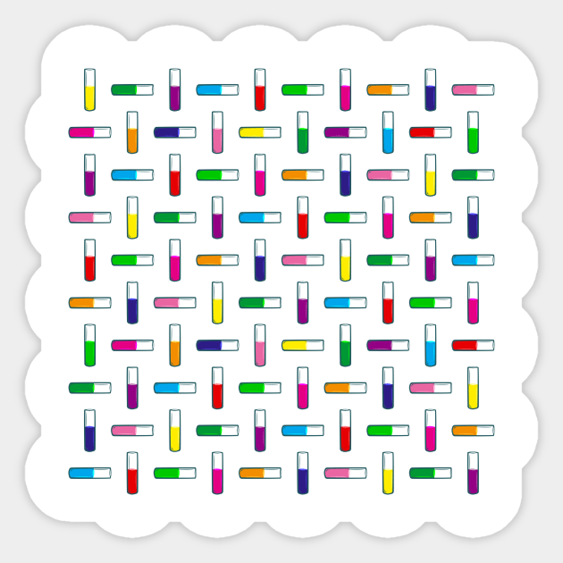 Test tube pattern Sticker by BiobulletM